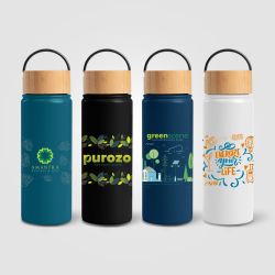 Bouteille personnalisée en acier inoxydable isotherme à double paroi 530 ml avec poignée