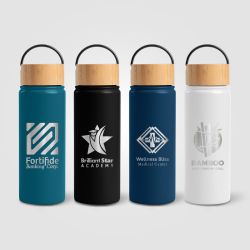 Bouteille personnalisée en acier inoxydable isotherme à double paroi 530 ml avec poignée