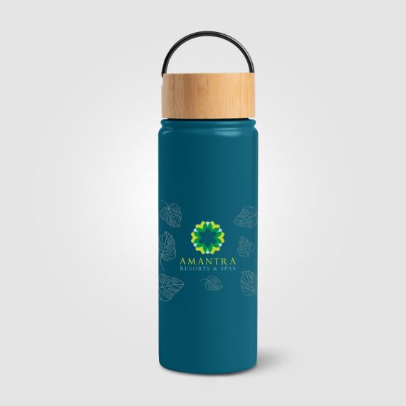 Bouteille personnalisée en acier inoxydable isotherme à double paroi 530 ml avec poignée