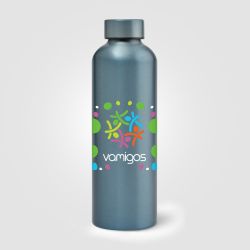 Gourde personnalisée en acier inoxydable recyclé finition métallisée 710 ml