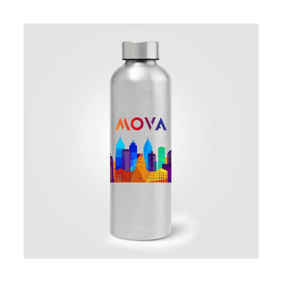 Gourde personnalisée en acier inoxydable recyclé finition métallisée 710 ml
