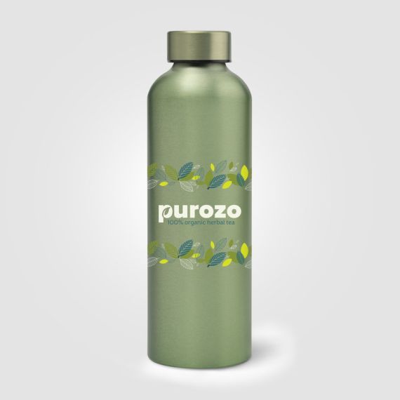 Gourde personnalisée en acier inoxydable recyclé finition métallisée 710 ml