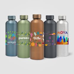 Gourde personnalisée en acier inoxydable recyclé finition métallisée 710 ml