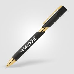 Stylo personnalisé Aurelia avec finition dorées en plastique recyclé