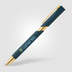 Stylo personnalisé Aurelia avec finition dorées en plastique recyclé