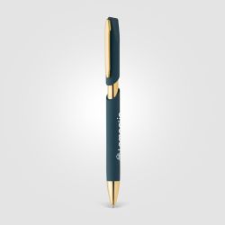 Stylo personnalisé Aurelia avec finition dorées en plastique recyclé