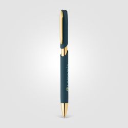 Stylo personnalisé Aurelia avec finition dorées en plastique recyclé