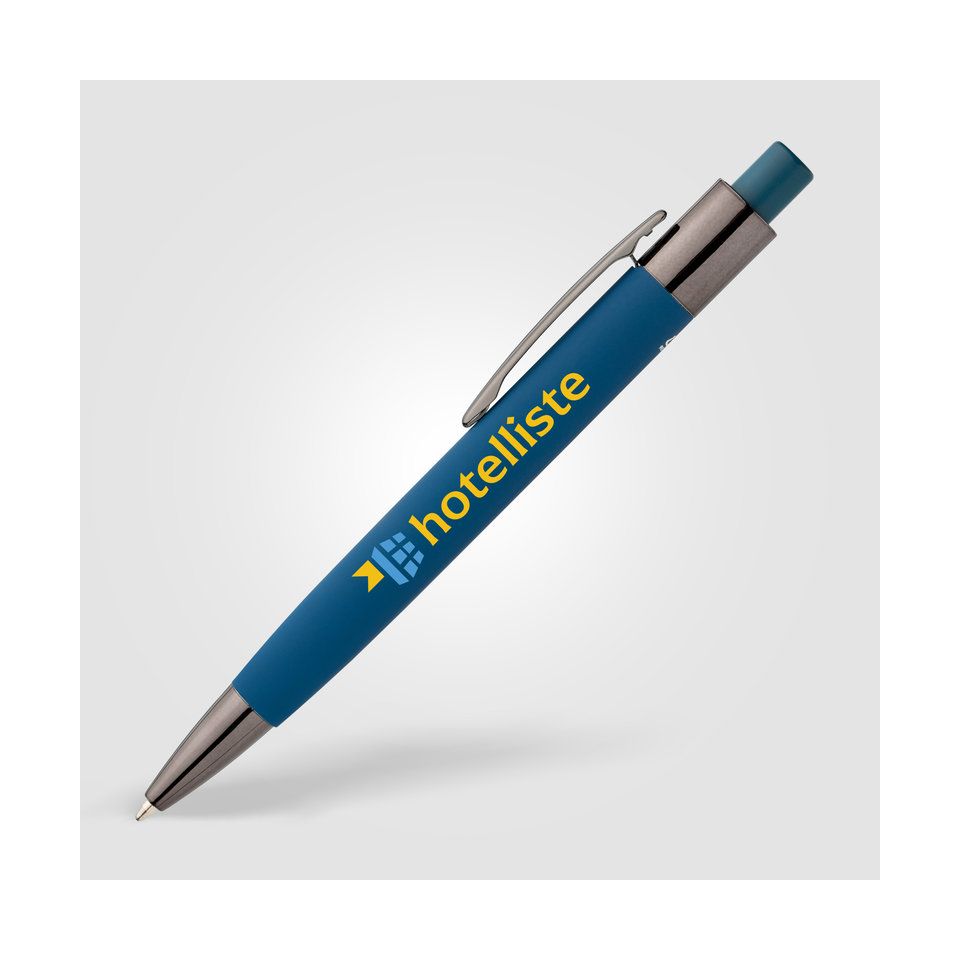 Stylo personnalisé en aluminium recyclé soft touch