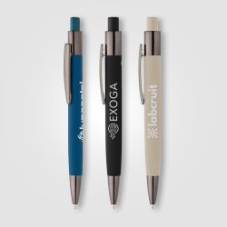 Stylo personnalisé en aluminium recyclé soft touch