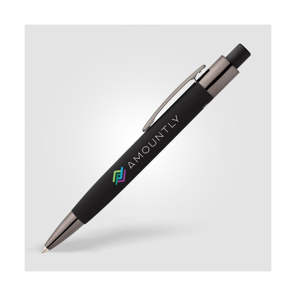 Stylo personnalisé en aluminium recyclé soft touch