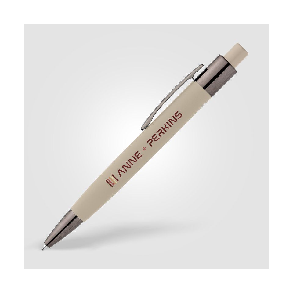 Stylo personnalisé en aluminium recyclé soft touch