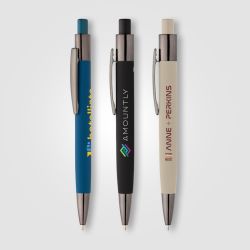 Stylo personnalisé en aluminium recyclé soft touch