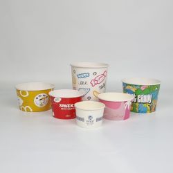 Pots à glace et contenant alimentaire personnalisé en carton blanc