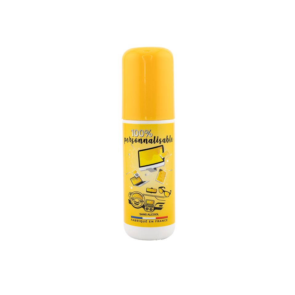 Spray nettoyant personnalisable en plastique pour lunettes et écrans 35 ml Fabriqué en France