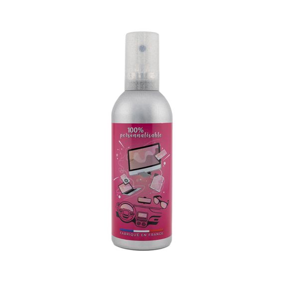 Spray nettoyant personnalisable en aluminium pour lunettes et écrans 100ml Fabriqué en France