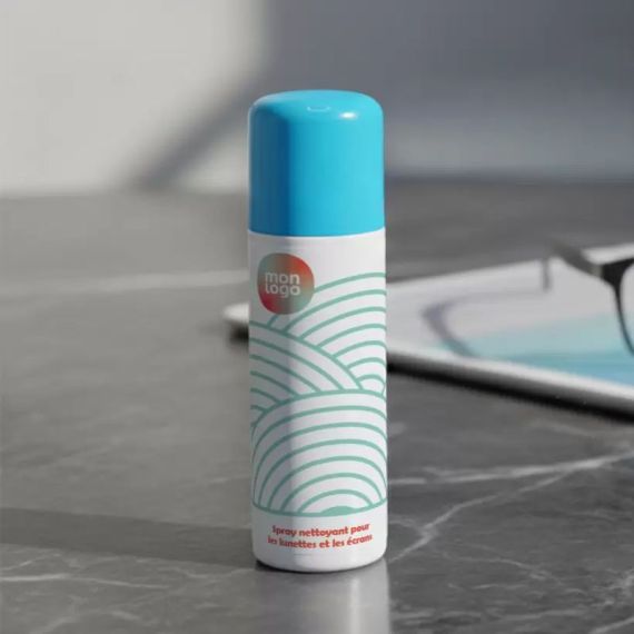 Spray nettoyant personnalisable en plastique pour lunettes et écrans 100 ml Fabriqué en France