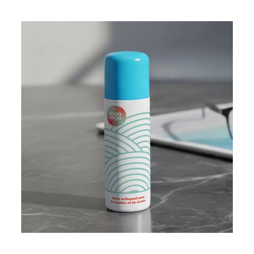 Spray nettoyant personnalisable en plastique pour lunettes et écrans 100 ml Fabriqué en France