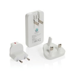 Chargeur publicitaire plat 65W GAN avec connecteurs universels Fluxo RCS