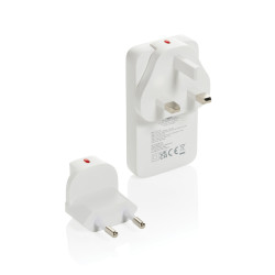 Chargeur publicitaire plat 65W GAN avec connecteurs universels Fluxo RCS