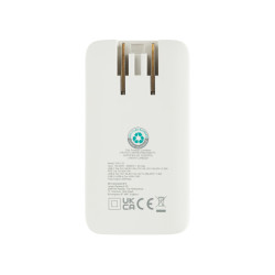 Chargeur publicitaire plat 65W GAN avec connecteurs universels Fluxo RCS