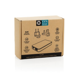 Chargeur publicitaire plat 65W GAN avec connecteurs universels Fluxo RCS