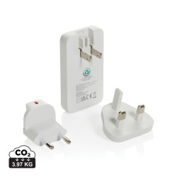 Chargeur publicitaire plat 65W GAN avec connecteurs universels Fluxo RCS