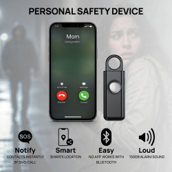 Alarme publicitaire d'urgence rechargeable avec fonction SOS Safio RCS