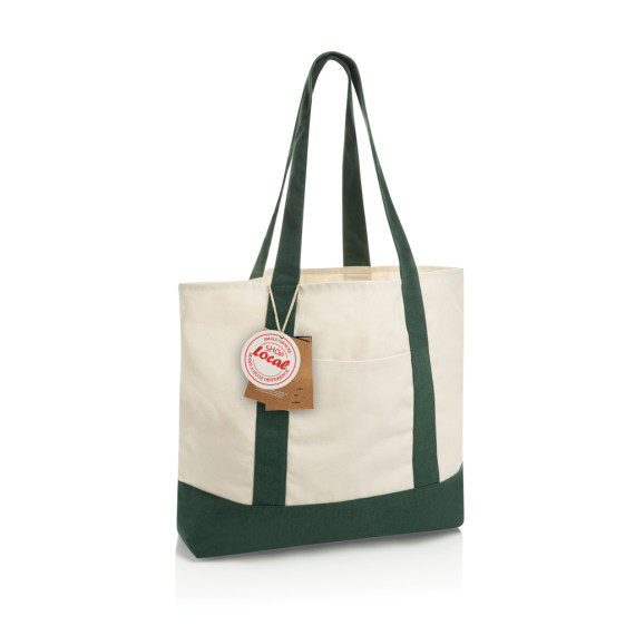 Sac publicitaire cabas 350gsm en coton recyclé AWARE™ SHOP LOCAL