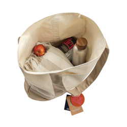 Sac publicitaire cabas 350gsm en coton recyclé AWARE™ SHOP LOCAL