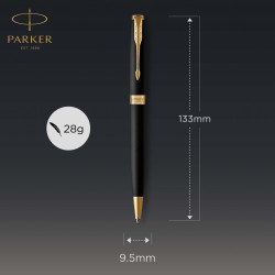 Stylo à bille publicitaire SONNET mat avec finitions en palladium Parker