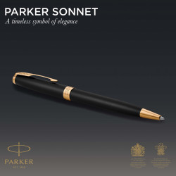 Stylo à bille publicitaire SONNET mat avec finitions en palladium Parker