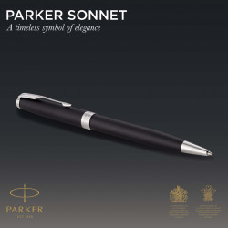 Stylo à bille publicitaire SONNET mat avec finitions en palladium Parker