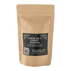 Sachet de grains de café torréfiés personnalisé du costa rica 40 gr fabriqué en Europe