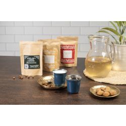 Sachet de grains de café torréfiés personnalisé du costa rica 40 gr fabriqué en Europe