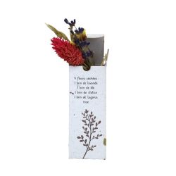 Fleurs publicitaires séchées en boite ensemencée