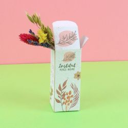 Fleurs publicitaires séchées en boite ensemencée