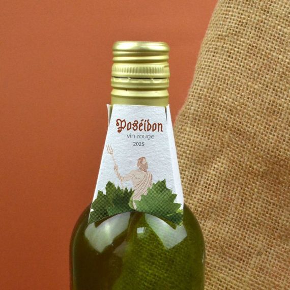 Collerette publicitaire graines bouteille 4 faces recto fabriquée en France