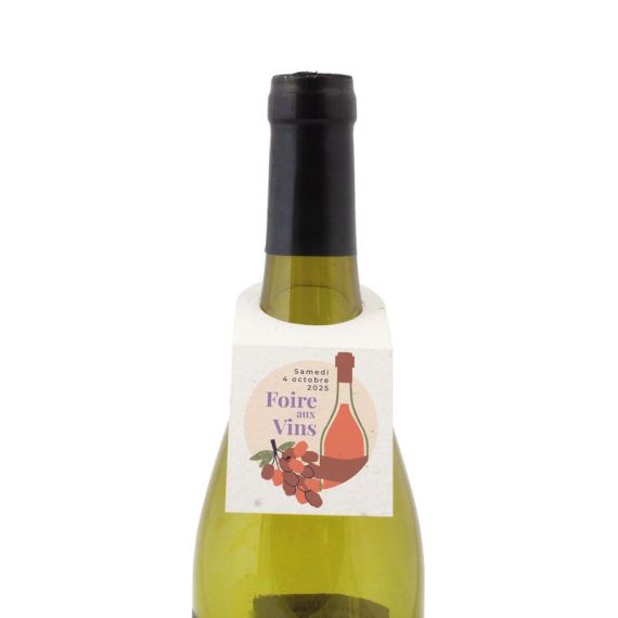 Collerette publicitaire bouteille papier graines
