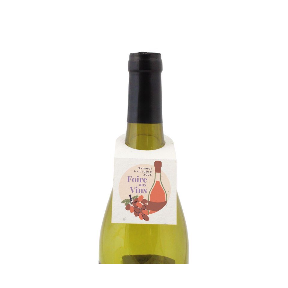 Collerette publicitaire bouteille papier graines