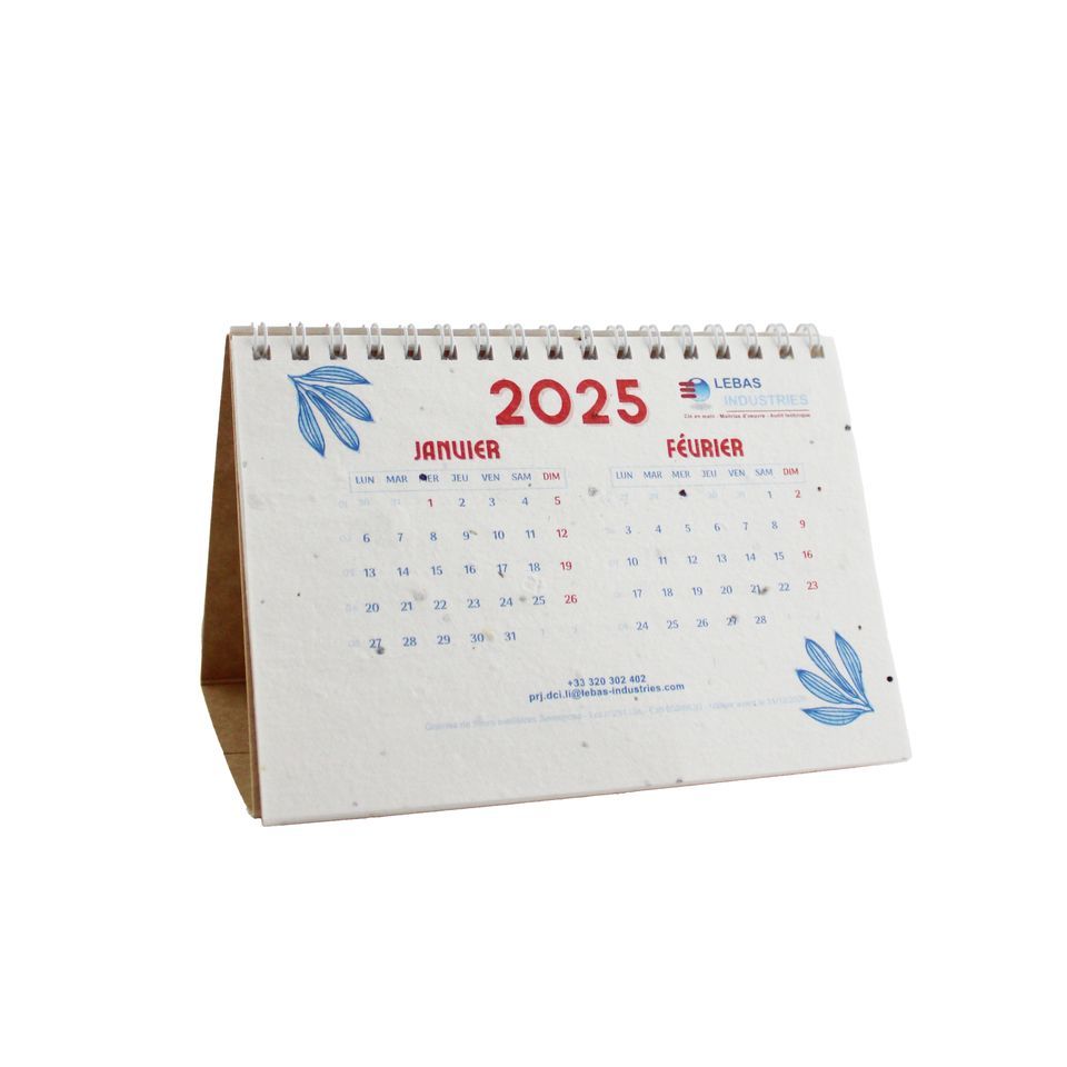 Calendrier publicitaire à graines chevalet prestige fabriquée en France