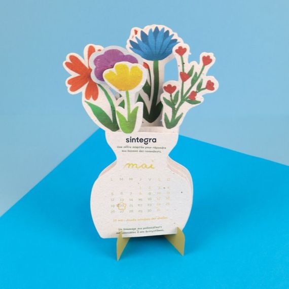 Calendrier publicitaire bouquet de fleurs fabriquée en France