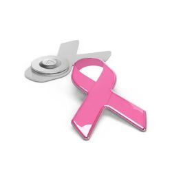Pin's badge ruban écologique publicitaire magnet Octobre Rose Express fabriqué en Europe