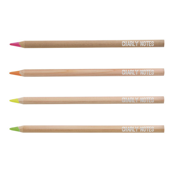 Set surligneur fluo en bois publicitaire 176 mm