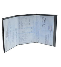 Porte carte grise personnalisé express fabriqué en France 3 volets cristal intégré