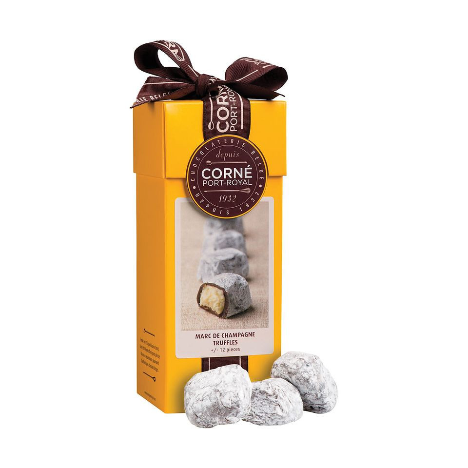 Pochette de chocolat personnalisée Truffes au Marc Champagne
