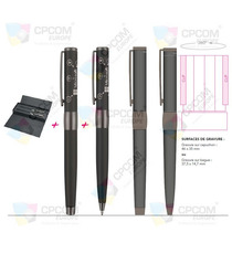 Parure publicitaire stylo bille et roller Black Line