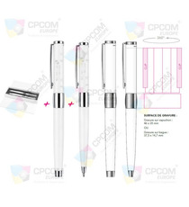 Parure personnalisée stylo et roller White Line