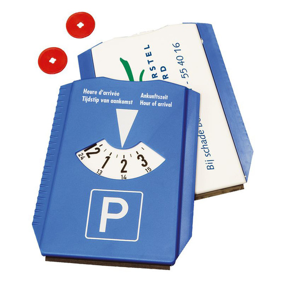 Disque de stationnement de voiture portable en plastique bleu