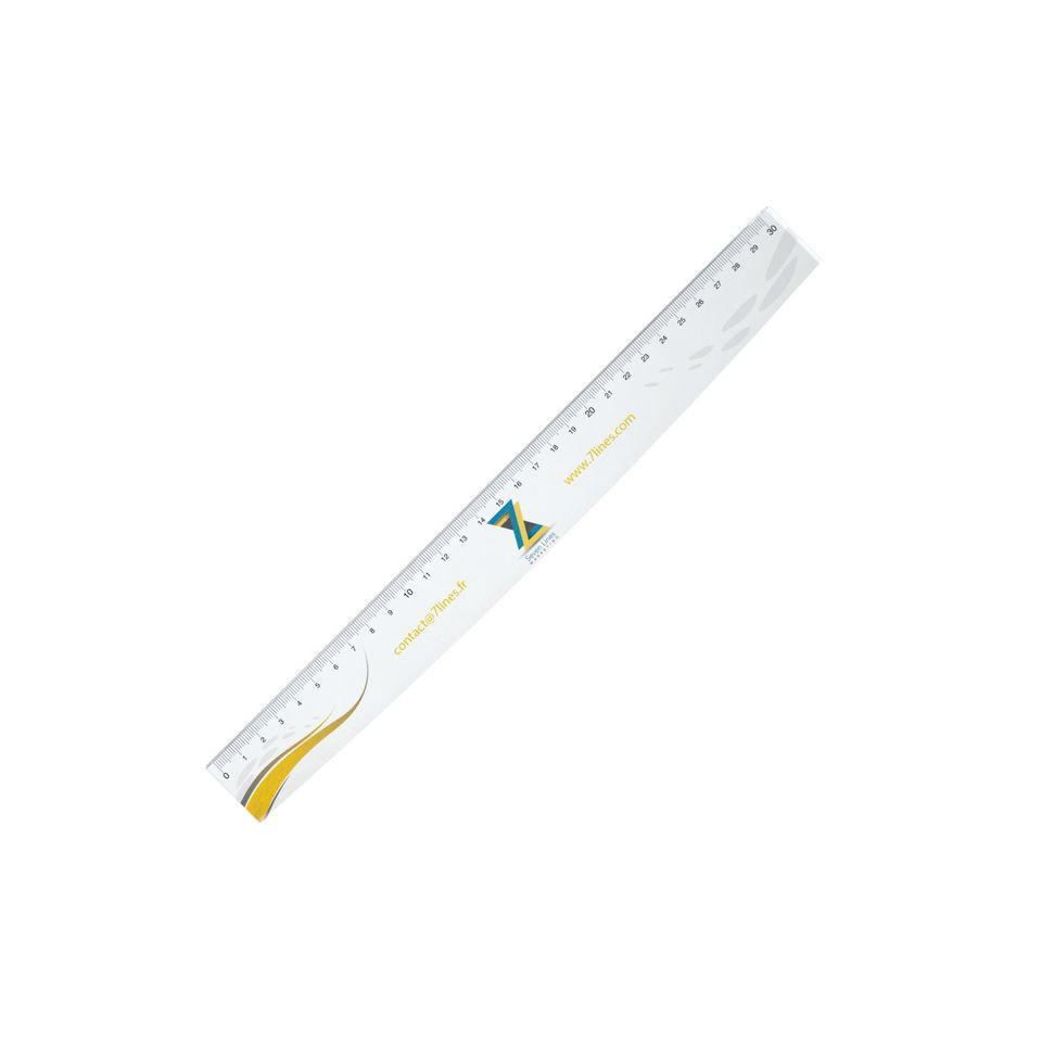 Règle publicitaire en plastique rigide de 30 cm ep. 3 mm