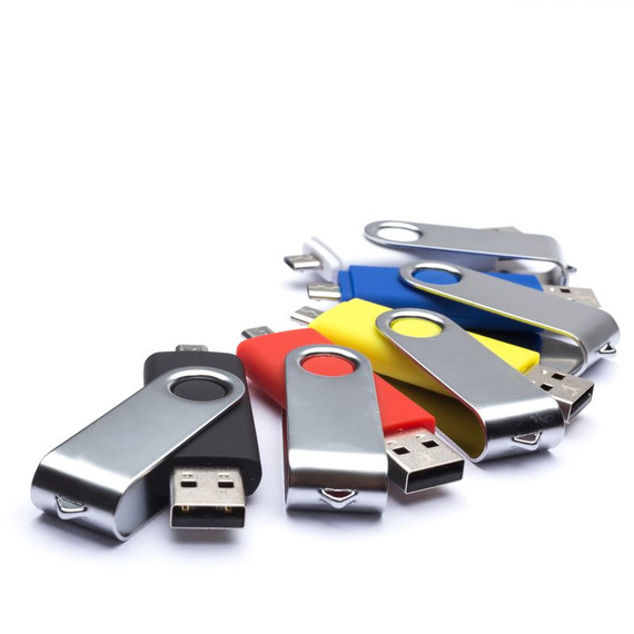 Clé USB personnalisable rotative double prise on the go